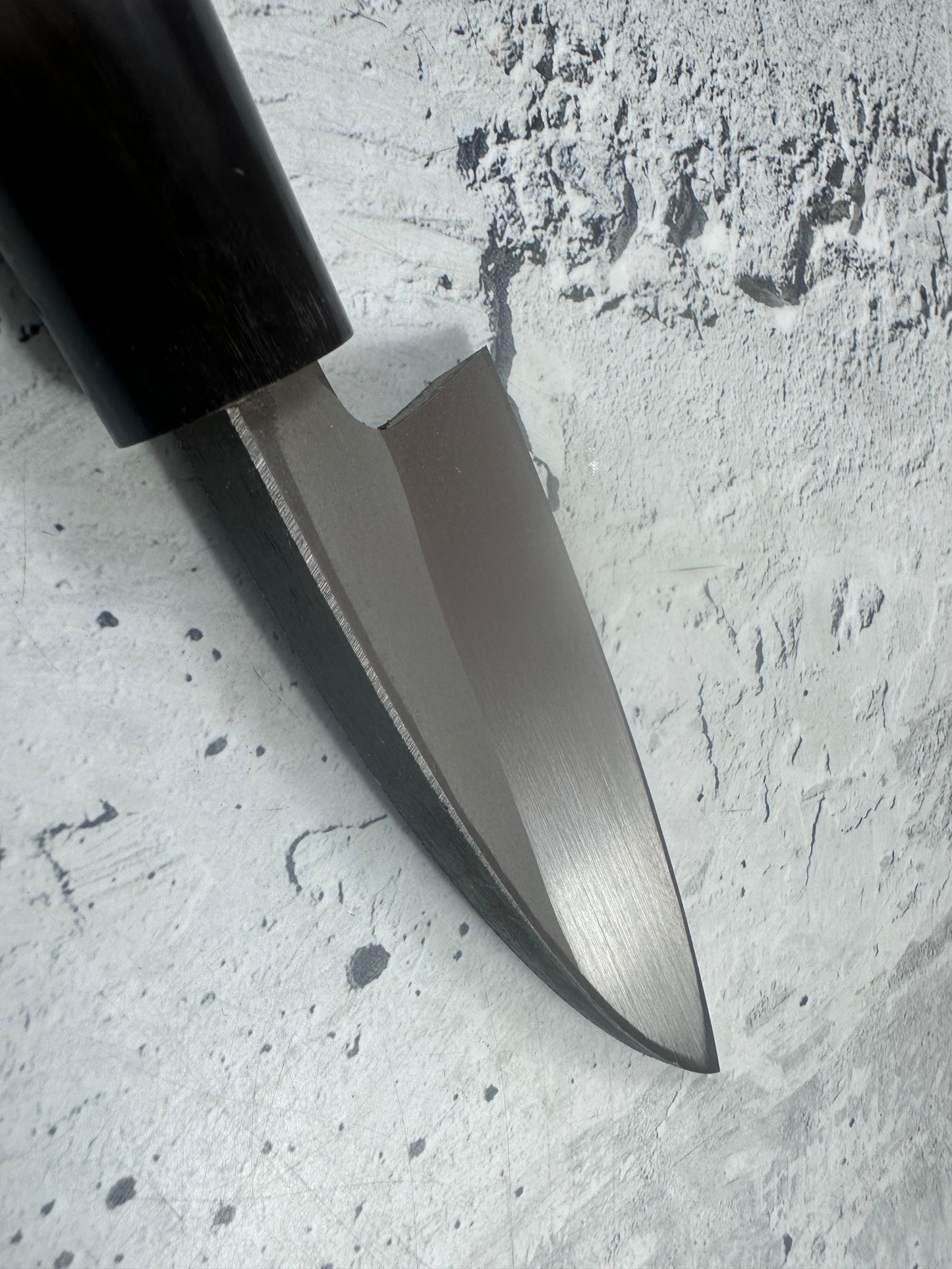 Vintage Matsumura Kurouchi Deba Knife 110mm Carbon Steel Wood Handle 2232