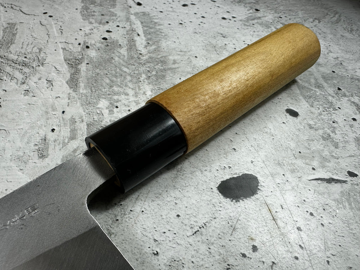 Vintage Shiromaru Deba Knife 195mm Yasugi Carbon Steel Magnolia Handle 2284