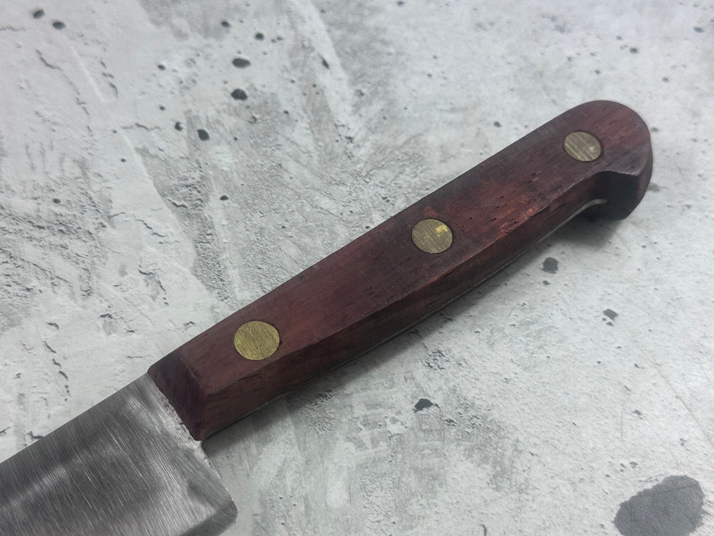 Vintage French Slicing Knife 200mm Inox Steel Wood Handle 2192