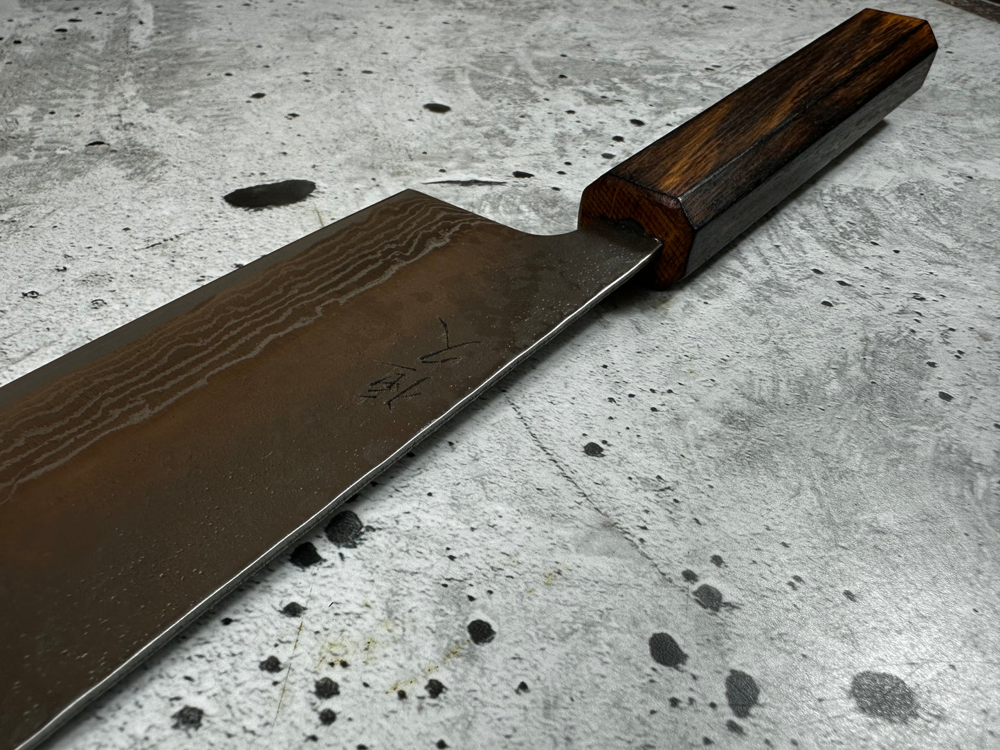 Tsunehisa 440c Damascus Nashiji Nakiri 170mm Oak Handle Made in Japan 🇯🇵