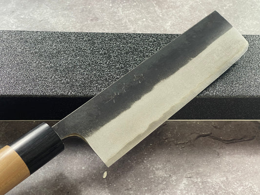 Muneishi Aogami SS Clad Nakiri 165 mm  Kurochi Finish Made in Japan