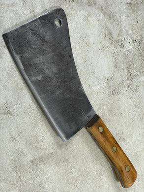 Vintage L.& I. J. White Butcher Cleaver Knife 230mm Carbon Steel Blade Made in USA 1922