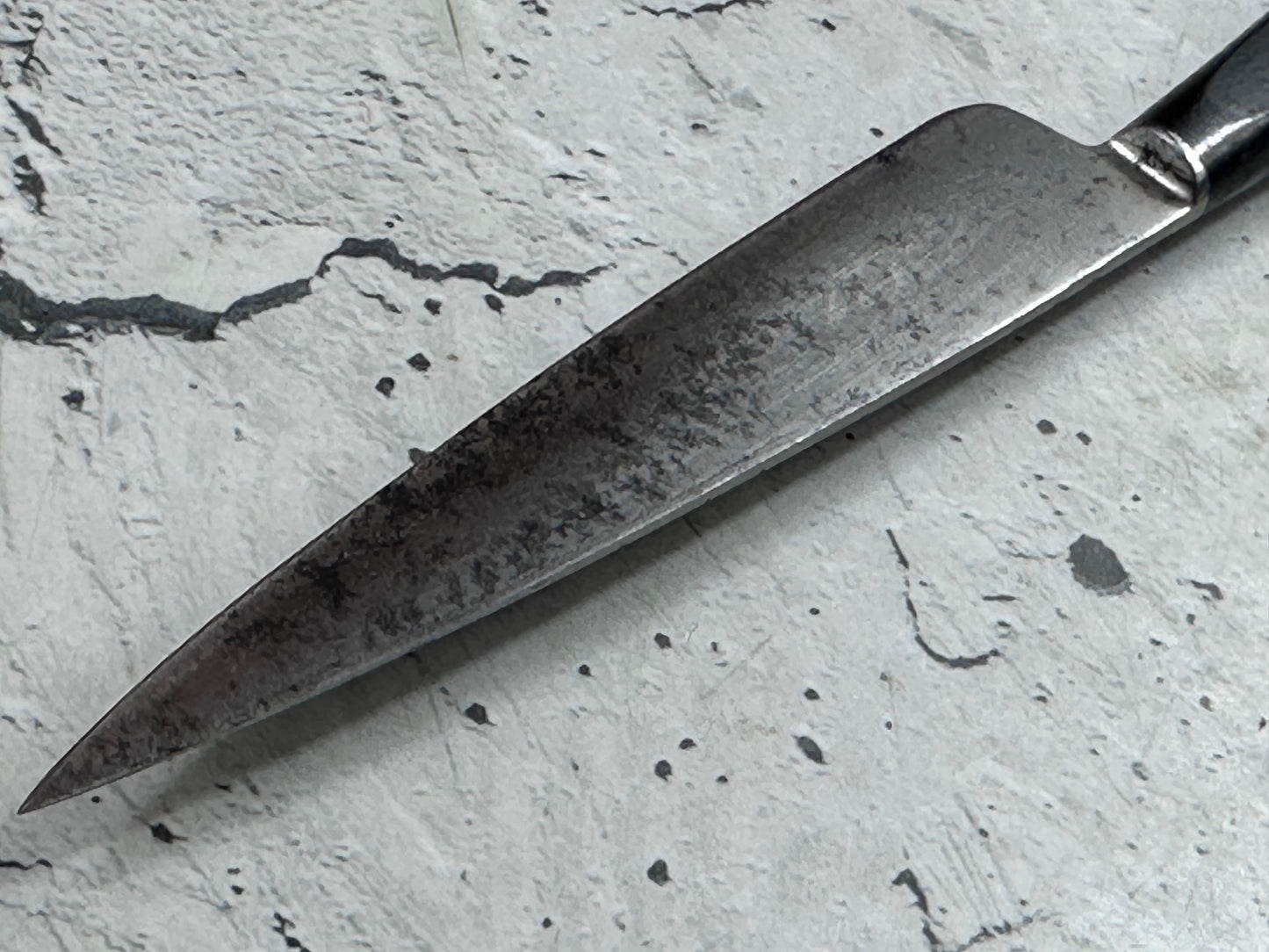Vintage French Nogent Style Paring Knife 110mm Inox Steel POM Handle 2197