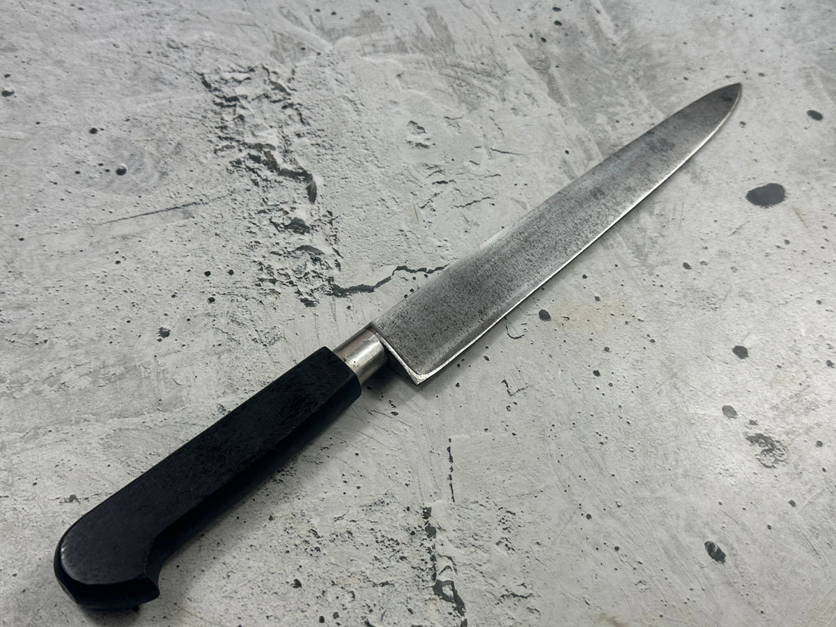Vintage French Sabatier Nogent Style Slicing  Knife 240mm High Carbon Steel Wood Handle  2273