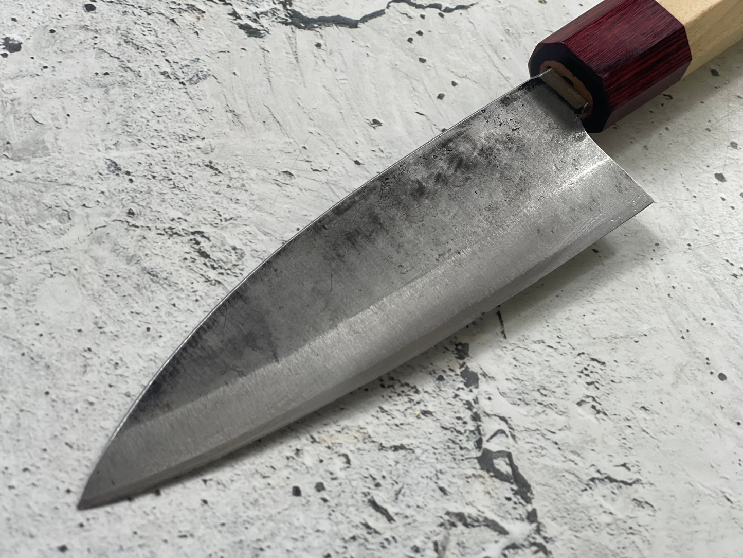 Japanese Knife Set 3x Carbon Steel Magnolia and Red Pakka Octagon Handle Made In Japan 1539