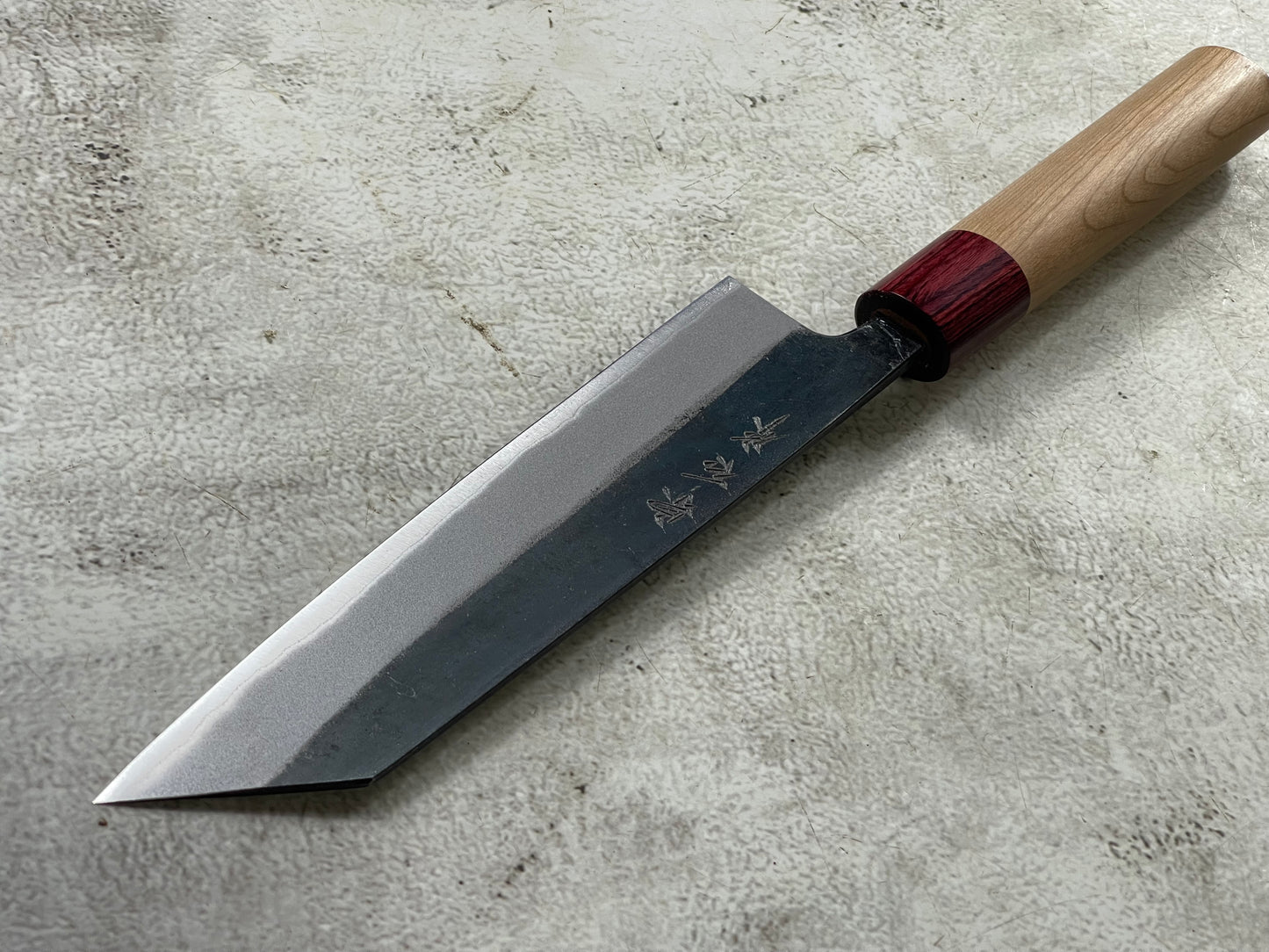 Muneishi Aogami 2 Iron Clad Kiritsuke 180mm Kurouchi Finish