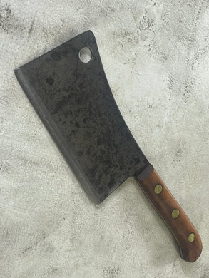 Vintage Butchers Foster Bros Cleaver Knife 180mm Made in USA 🇺🇸 Carbon Steel 1895