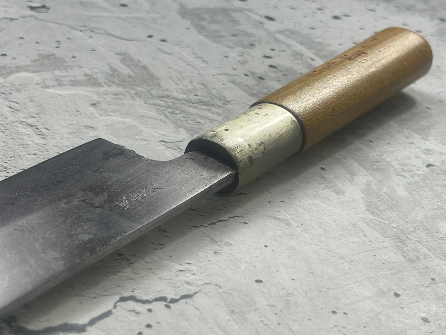 Vintage Japanese Nakiri Knife 170mm Carbon Steel Made in Japan 🇯🇵 1763