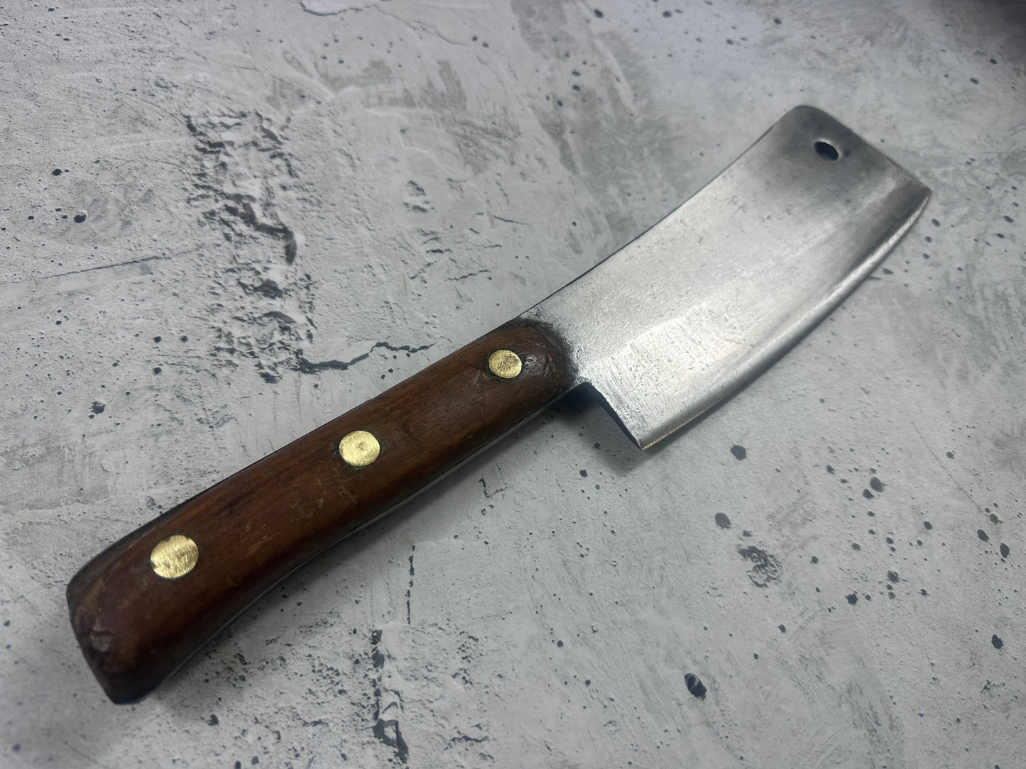 Vintage L. & I. J. White Butcher Cleaver Knife 205mm Carbon Steel Made in USA 2104