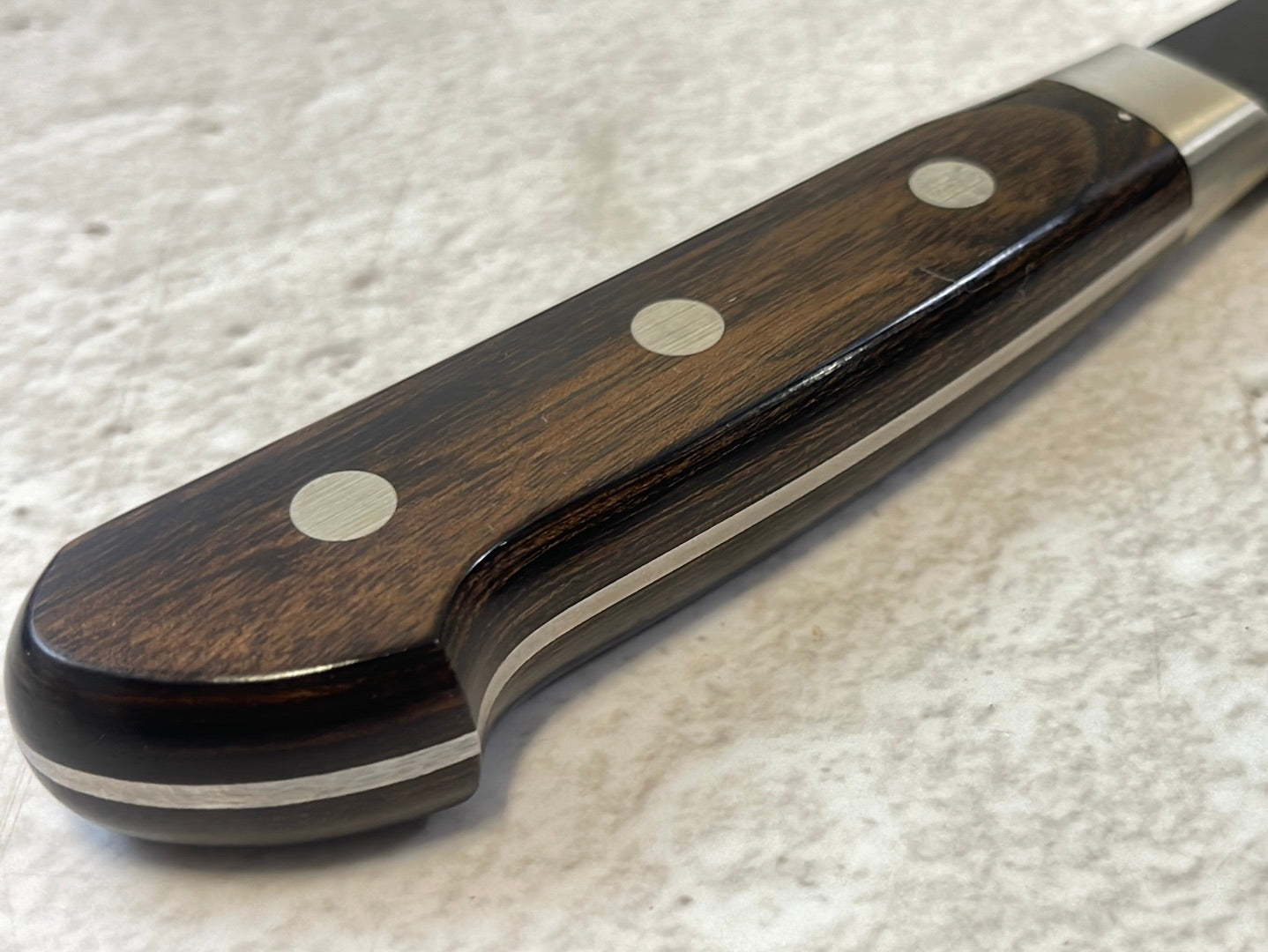 Tsunehisa Aogami Super Kuro Tsutime Gyuto Knife 210mm  Brown Pakka Wood Handle - Made in Japan 🇯🇵