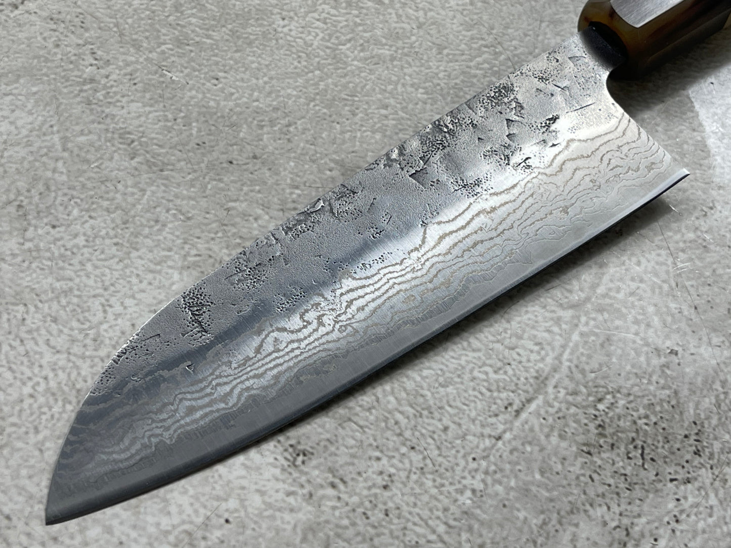 Tsunehisa SW Washiji Santoku Knife 170mm - Made in Japan 🇯🇵 Buffalo Horn Magnolia Handle