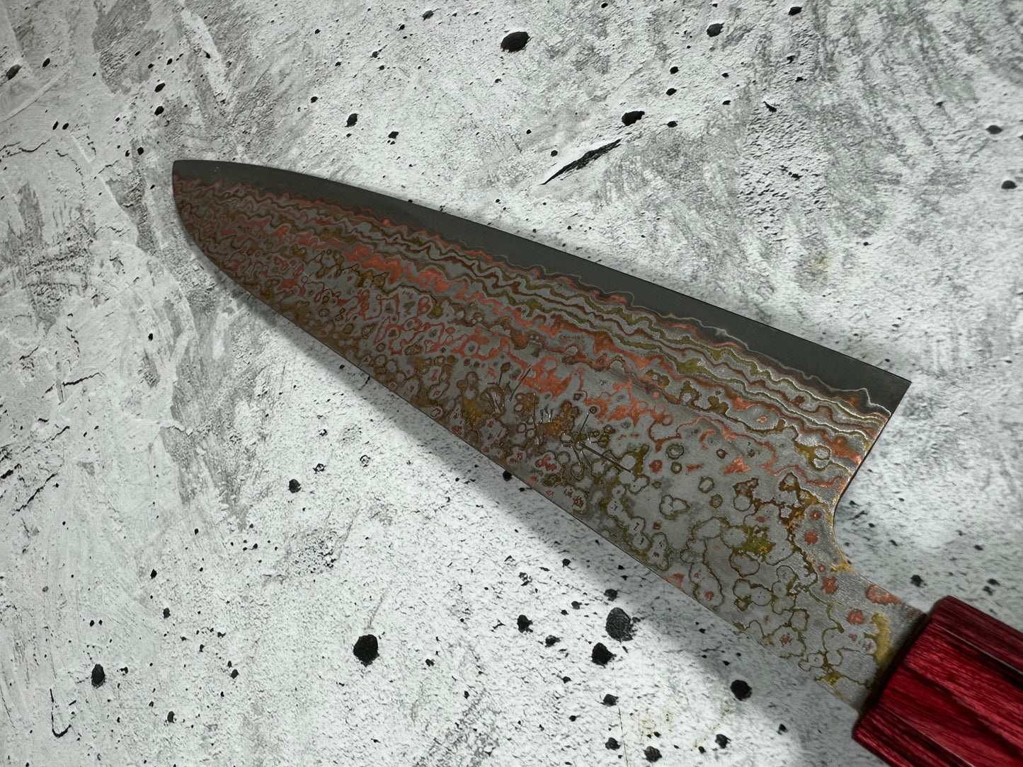 Takeshi Saji VG10-W Nashiji Rainbow Damascus Gyuto 210mm