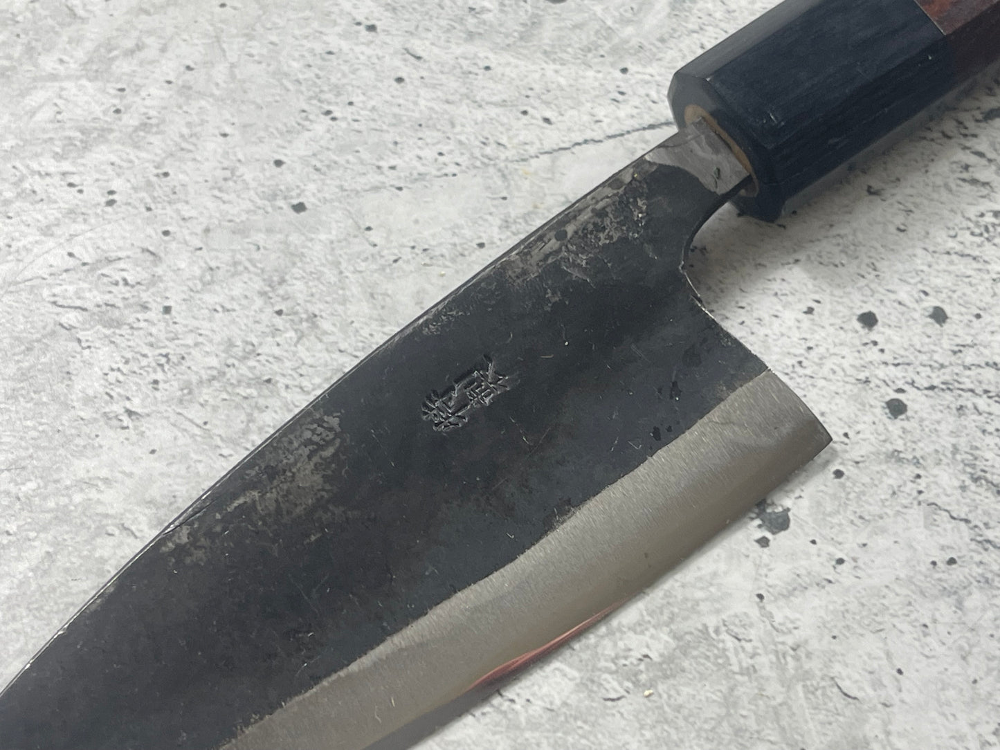 Japanese Deba Knife 12cm Carbon Steel Rosewood Black Octagon Handle Made In Japan 🇯🇵 1553
