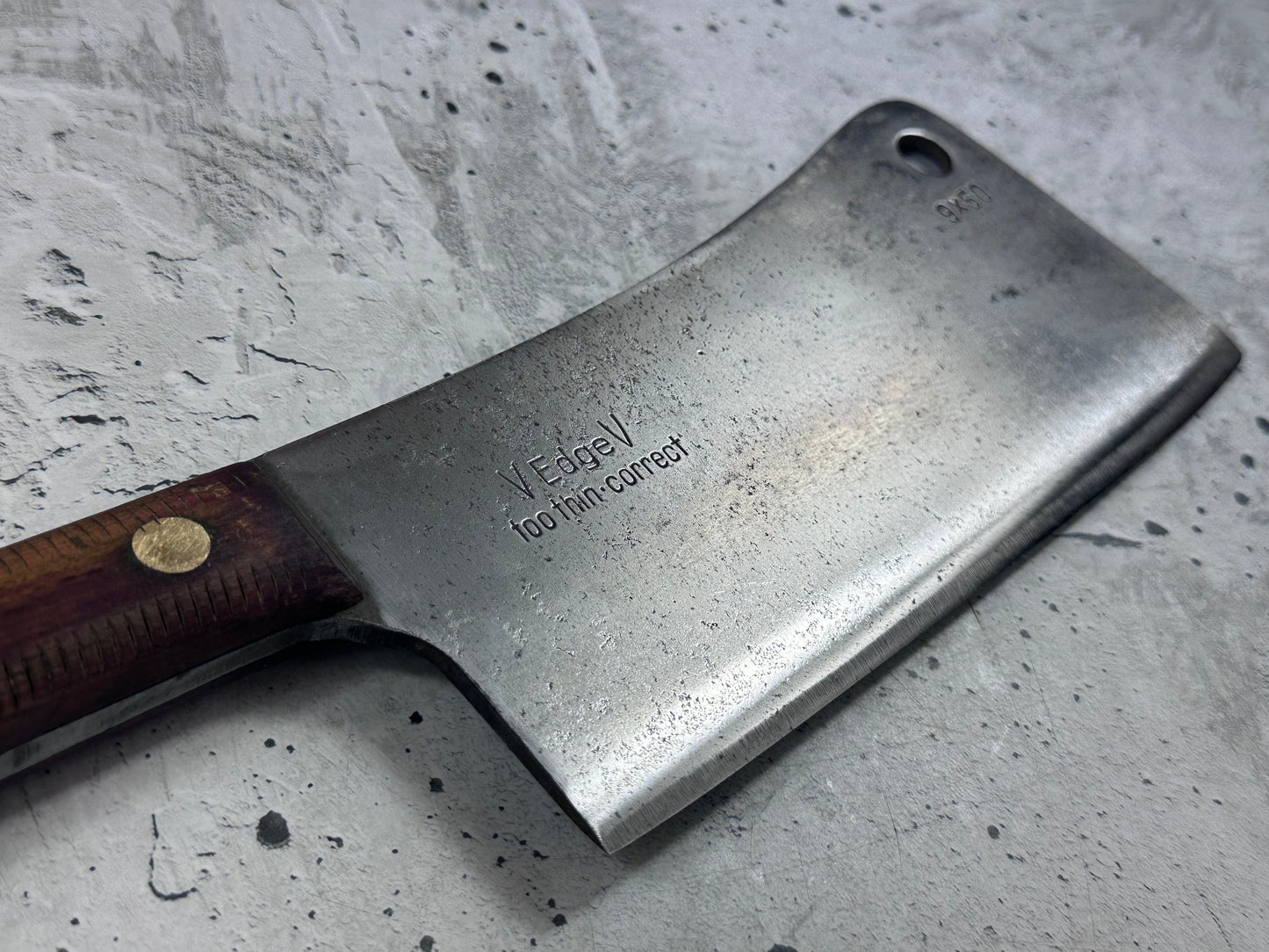 Vintage F. Dick Cleaver Knife N98 205mm Carbon Steel Made in Germany 2122