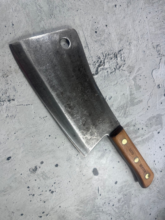 Vintage Dexter Butcher Cleaver Knife 230mm Carbon Steel Made in USA 2107