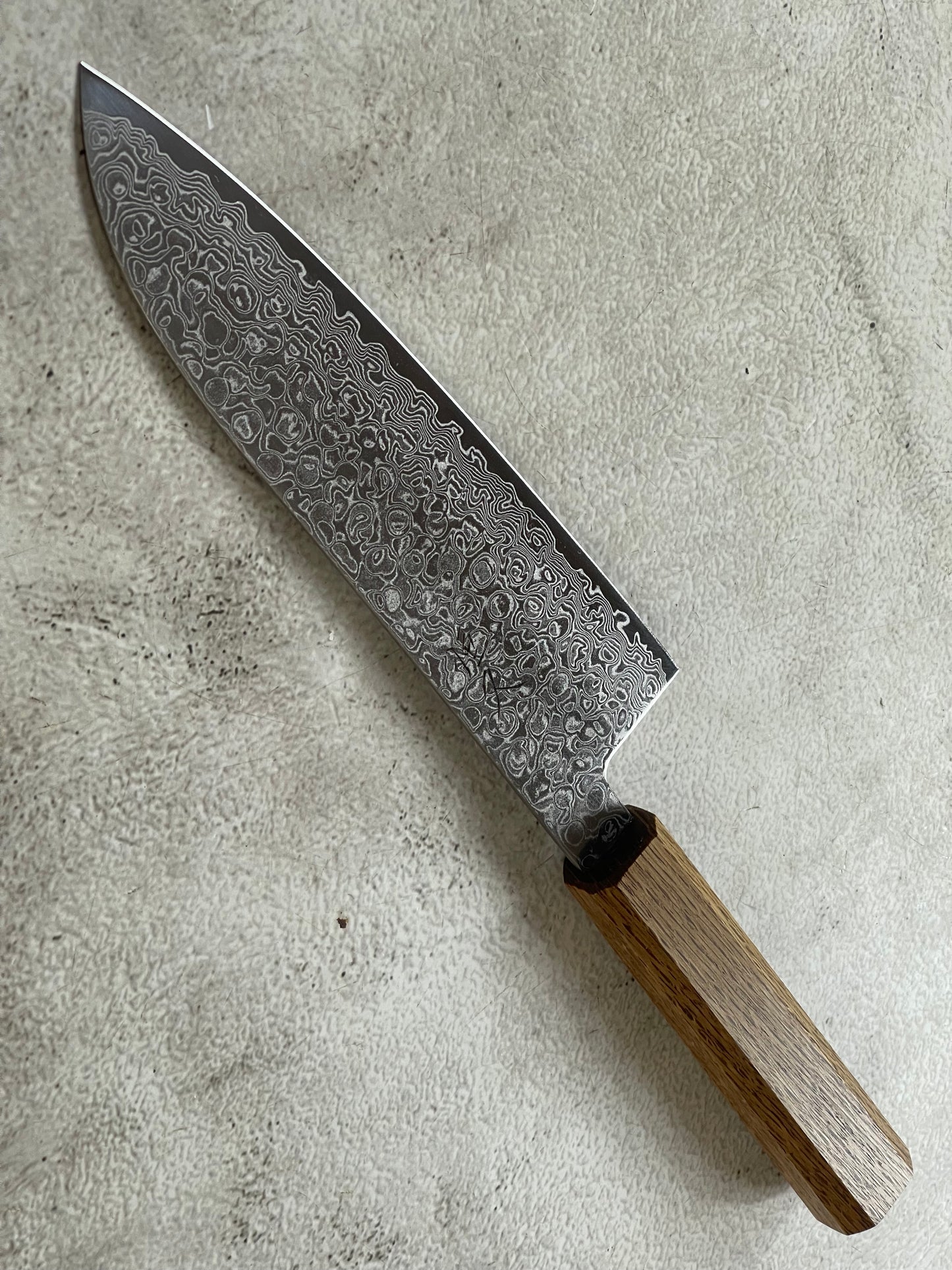 Tsunehisa ZA18 Damascus Santoku 180mm Oak Handle Made in Japan 🇯🇵
