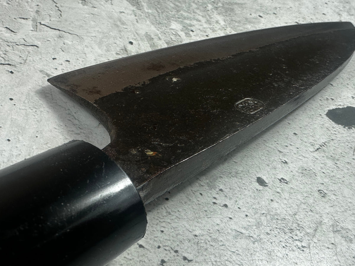 Vintage Tanegashima Deba Knife 180mm Carbon Steel Timber Handle 2271