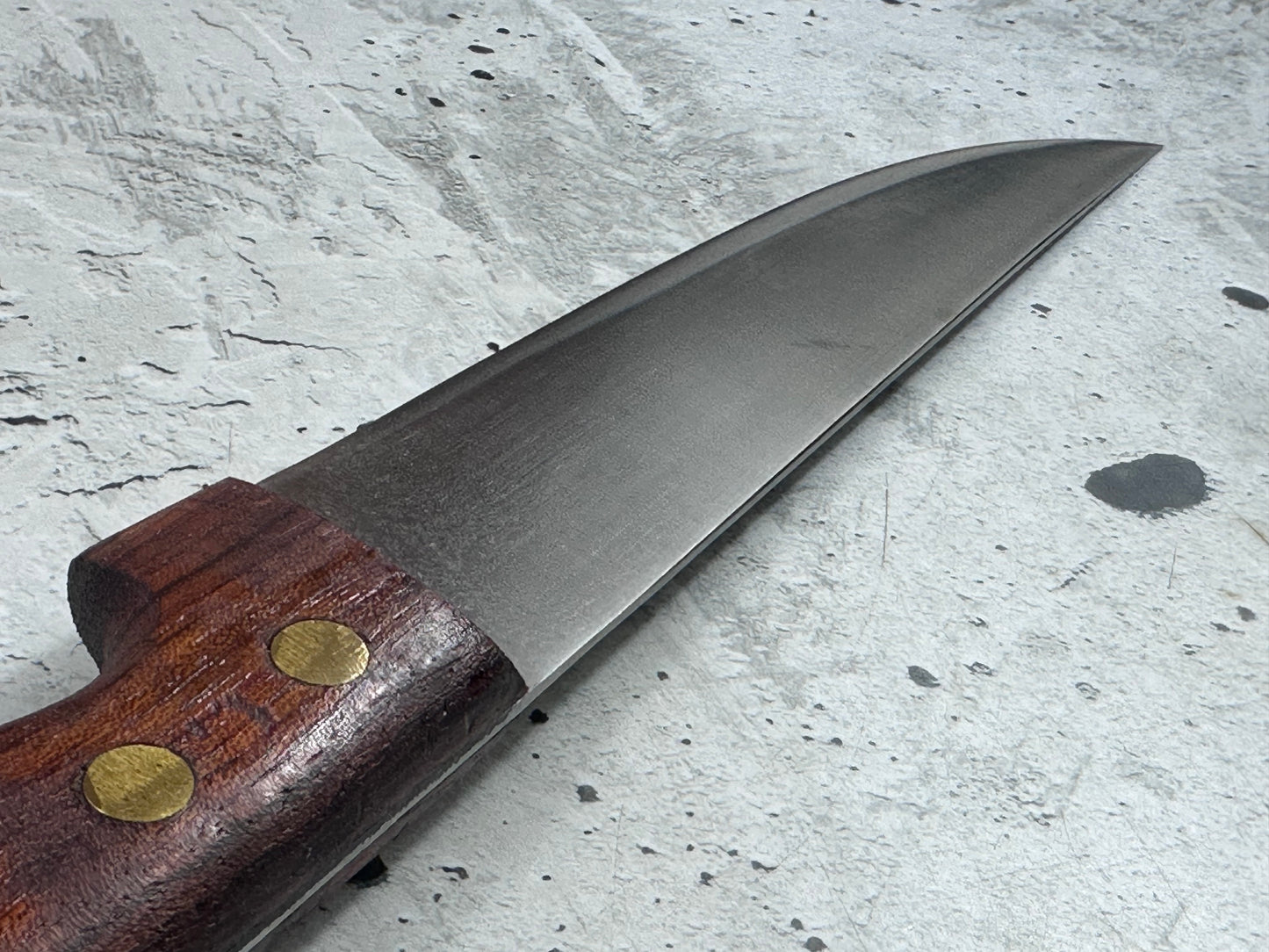 Vintage French Nogent Butcher Knife 210mm Inox Steel Wood Handle 2188