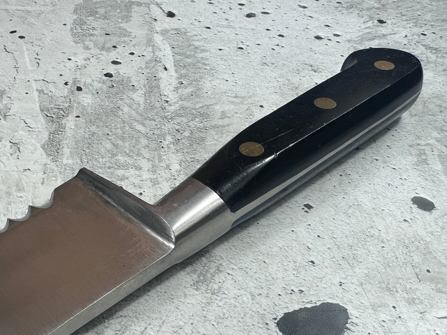 Vintage French Serrated Frozen Food Knife 250mm Inox Steel POM Handle 2194