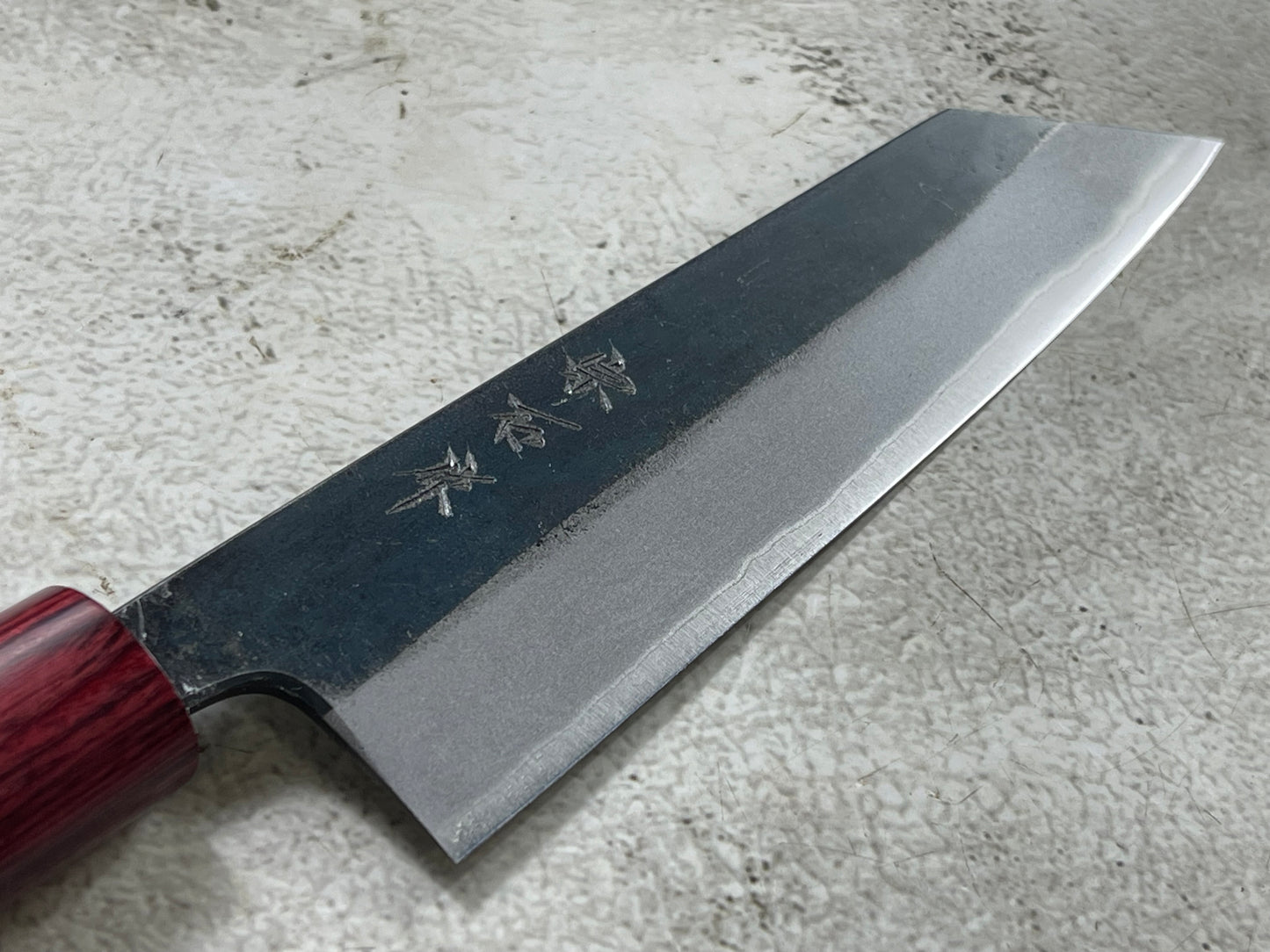 Muneishi Aogami 2 Iron Clad Kiritsuke 180mm Kurouchi Finish