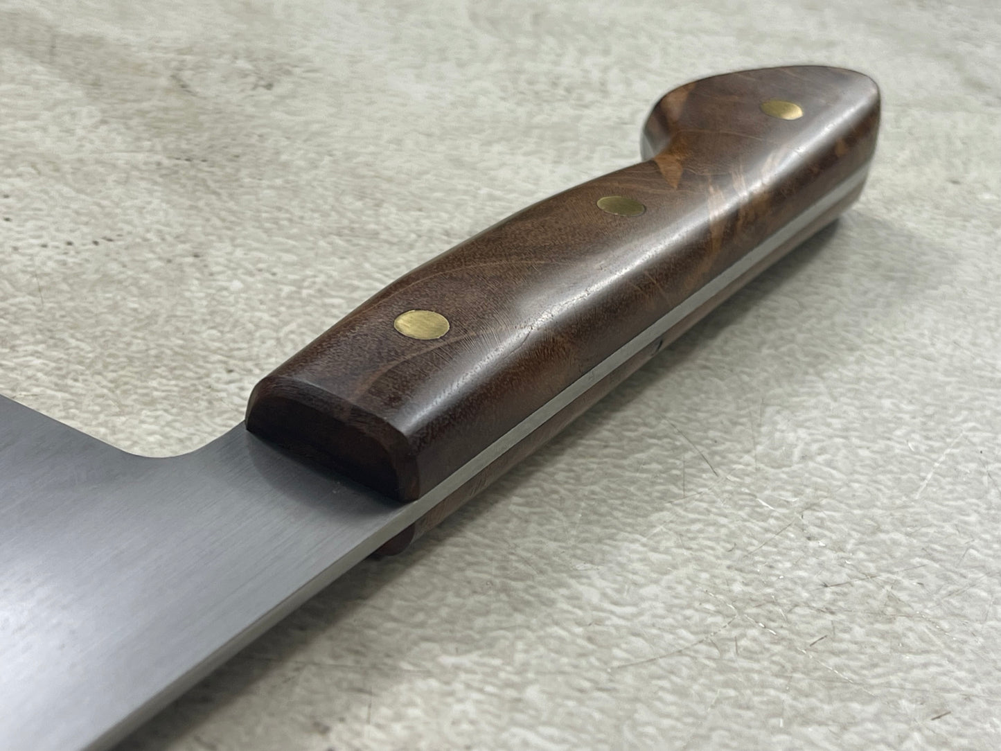 Kanefusa Full Tang Gyuto 230mm Teakwood Burl Set Brass Pins & Sheath
