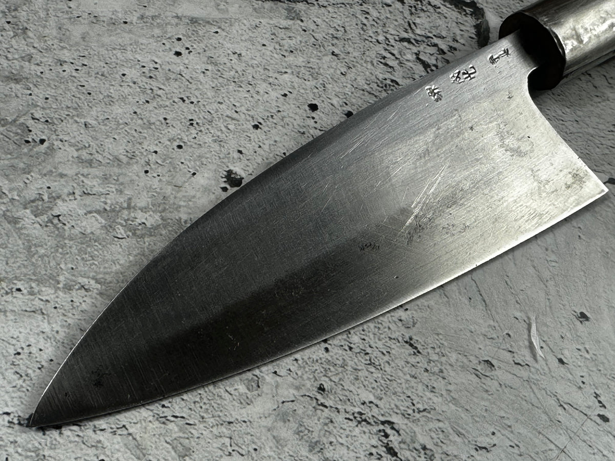 Vintage Sakai Shigemitsu Deba Knife 140mm Carbon Steel Magnolia Wood Handle  2260