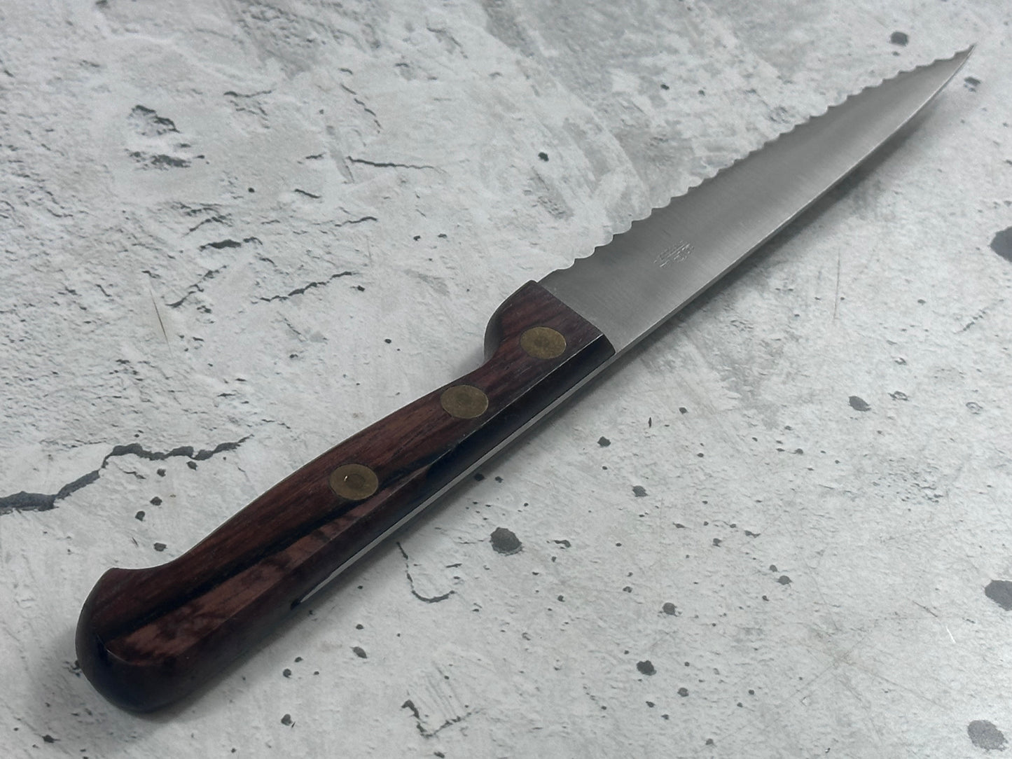 Vintage French Serrated Paring Knife 110mm Inox Steel 2127
