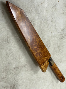 Keskin Migaki Kiritsuke 230mm Amboyna Burl & Buffalo Horn with sheath