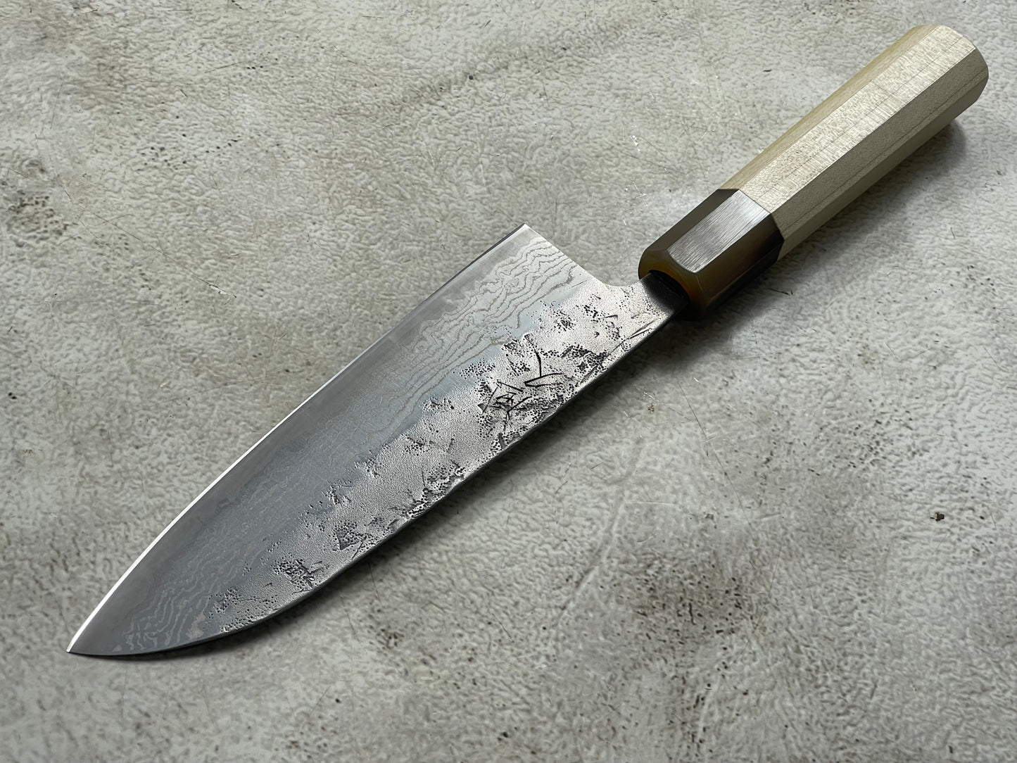 Tsunehisa SW Washiji Santoku Knife 170mm - Made in Japan 🇯🇵 Buffalo Horn Magnolia Handle