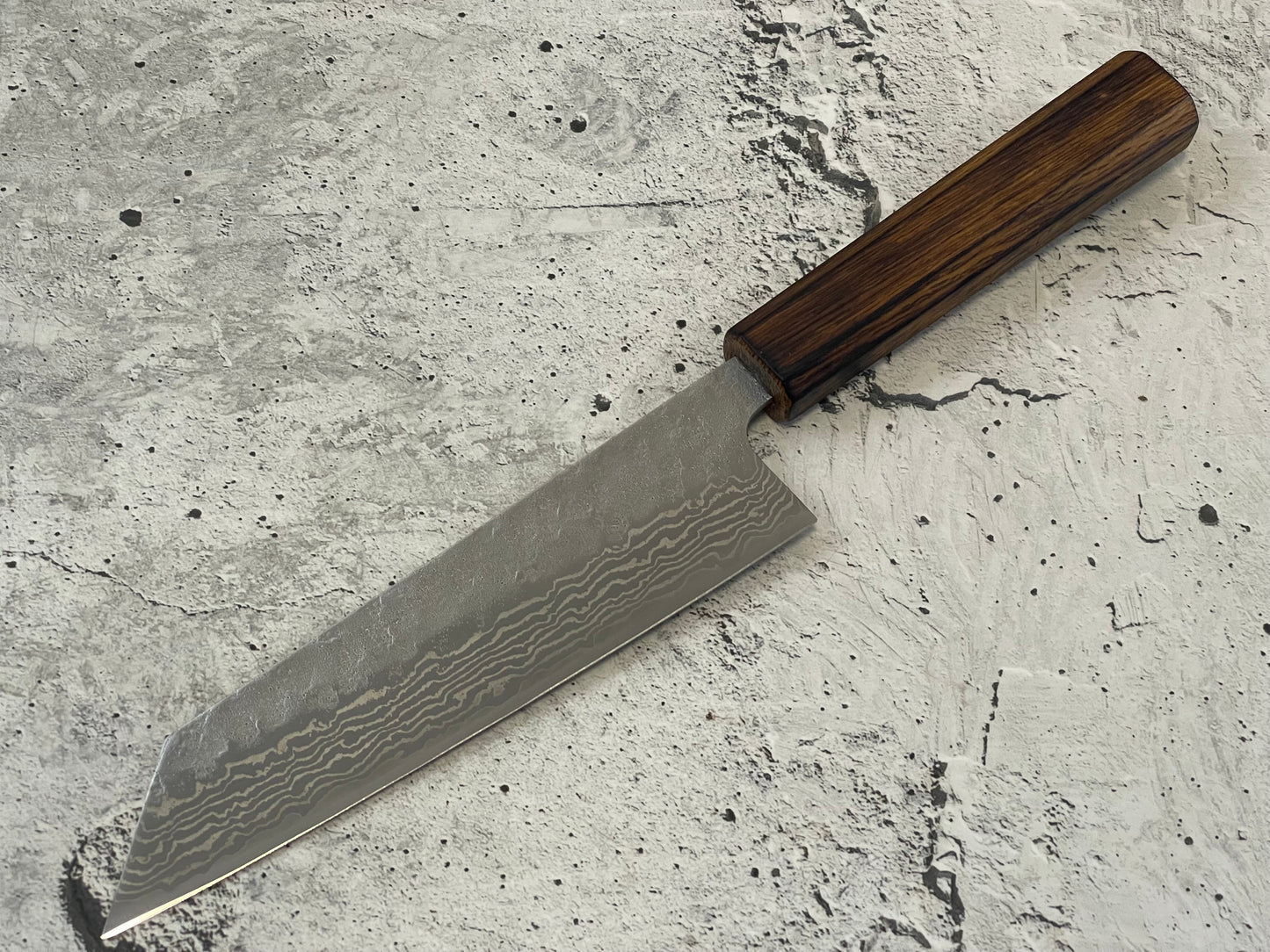 Tsunehisa 440c Damascus Nashiji Bunka 175mm Oak Handle Made in Japan 🇯🇵