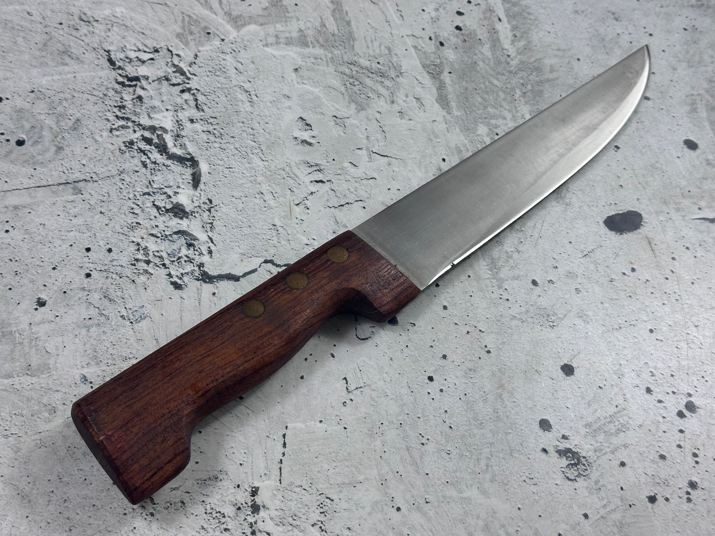 Vintage French Nogent Butcher Knife 210mm Inox Steel Wood Handle 2188