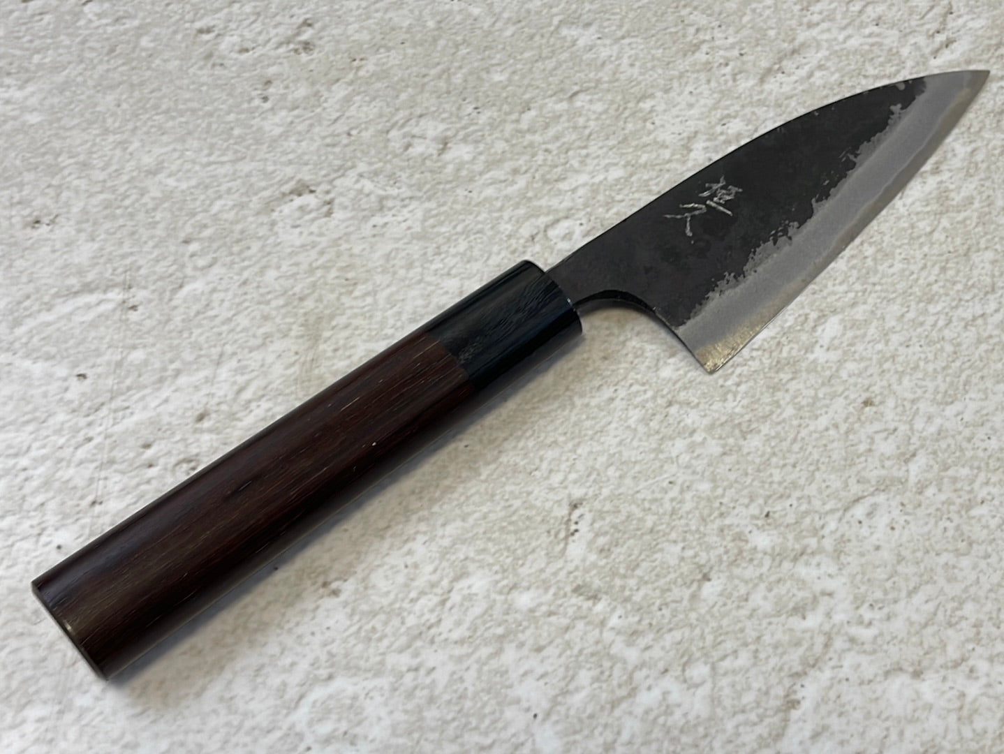 Tsunehisa Shirogami Kurochi Finish Ko-Bocho Deba Knife 105mm - Made in Japan 🇯🇵