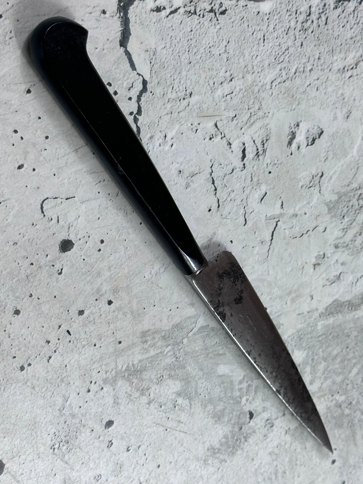 Vintage French Nogent Style Paring Knife 110mm Inox Steel POM Handle 2197