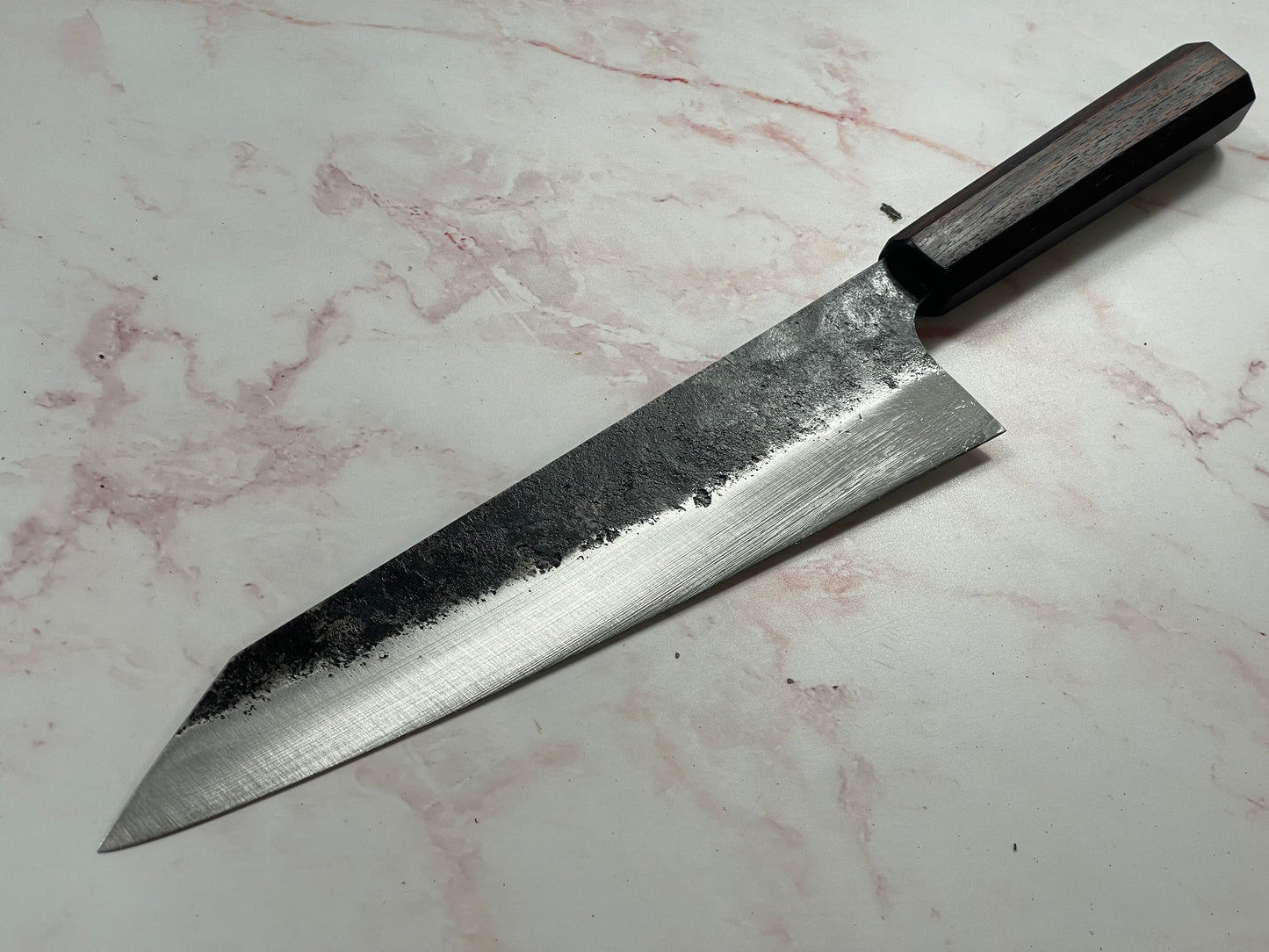 Kitchen Knives ID K-Tip Gyuto 230mm Kurouchi - Full Jatiwood Handle