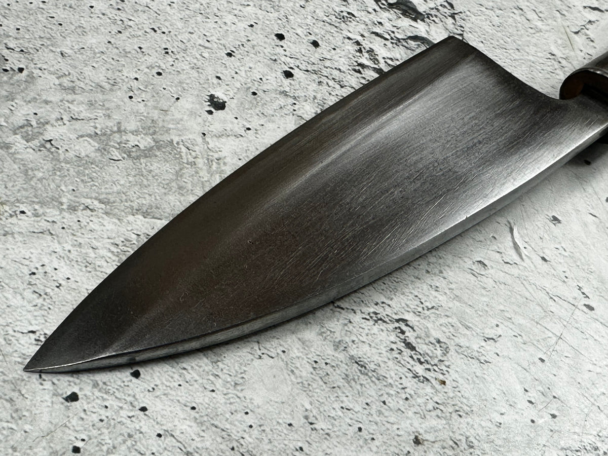 Vintage Sakai Shigemitsu Deba Knife 140mm Carbon Steel Magnolia Wood Handle  2260