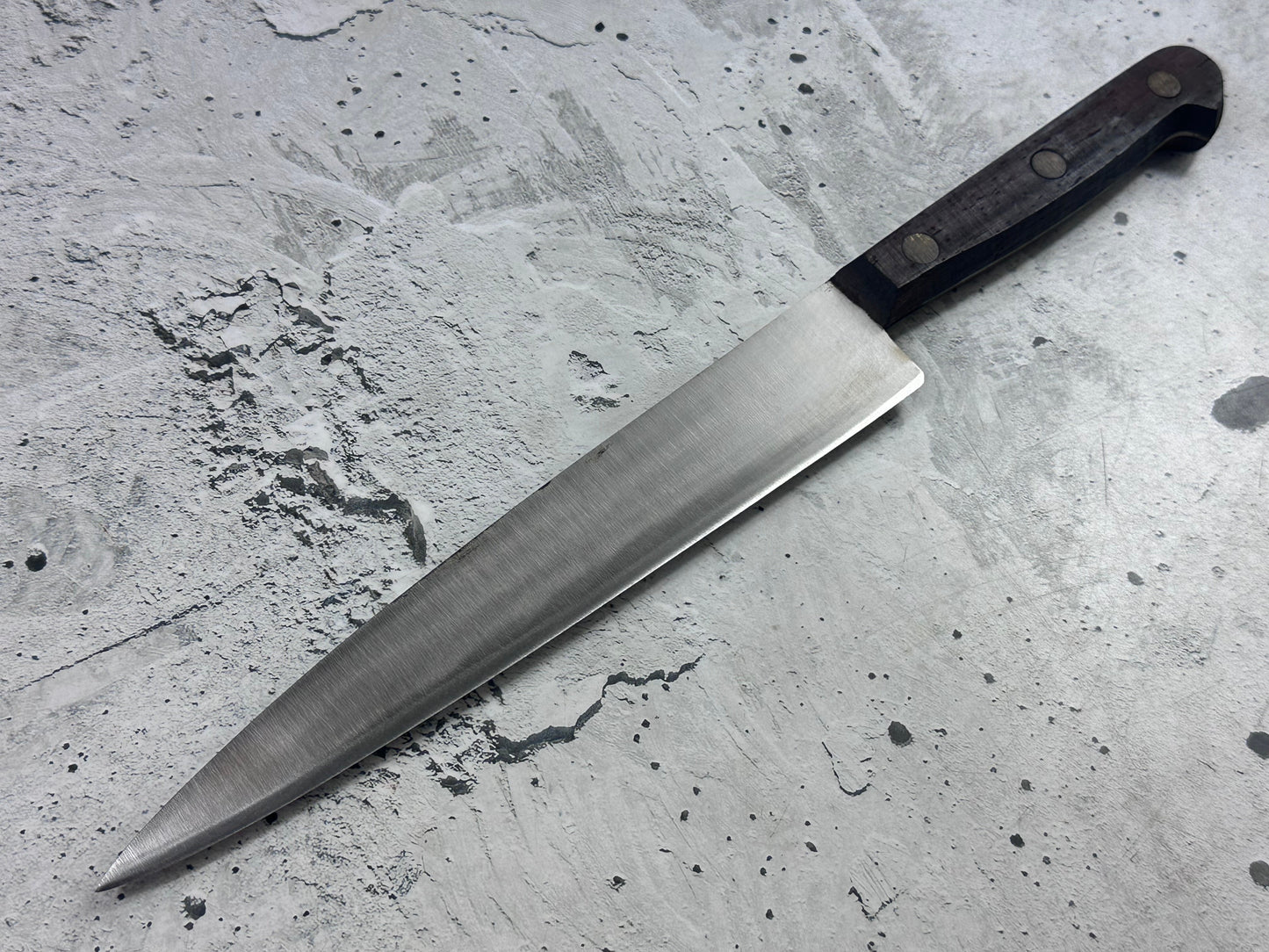 Vintage French Lacouture Slicing Knife 200mm Inox Steel Wood Handle 2190
