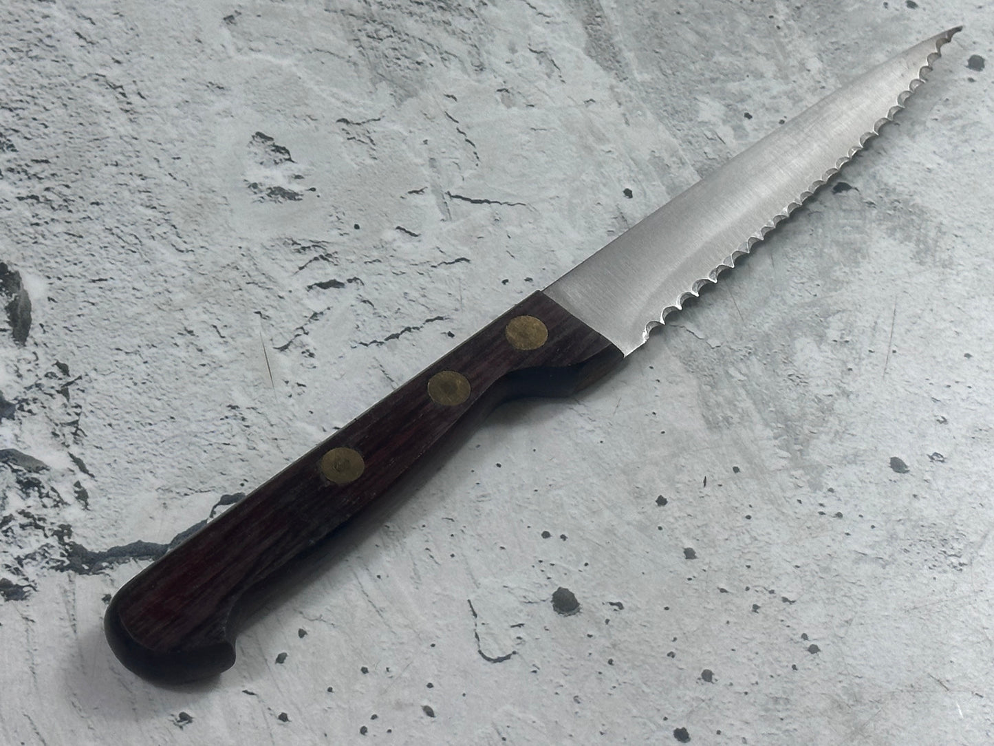 Vintage French Serrated Paring Knife 110mm Inox Steel 2127