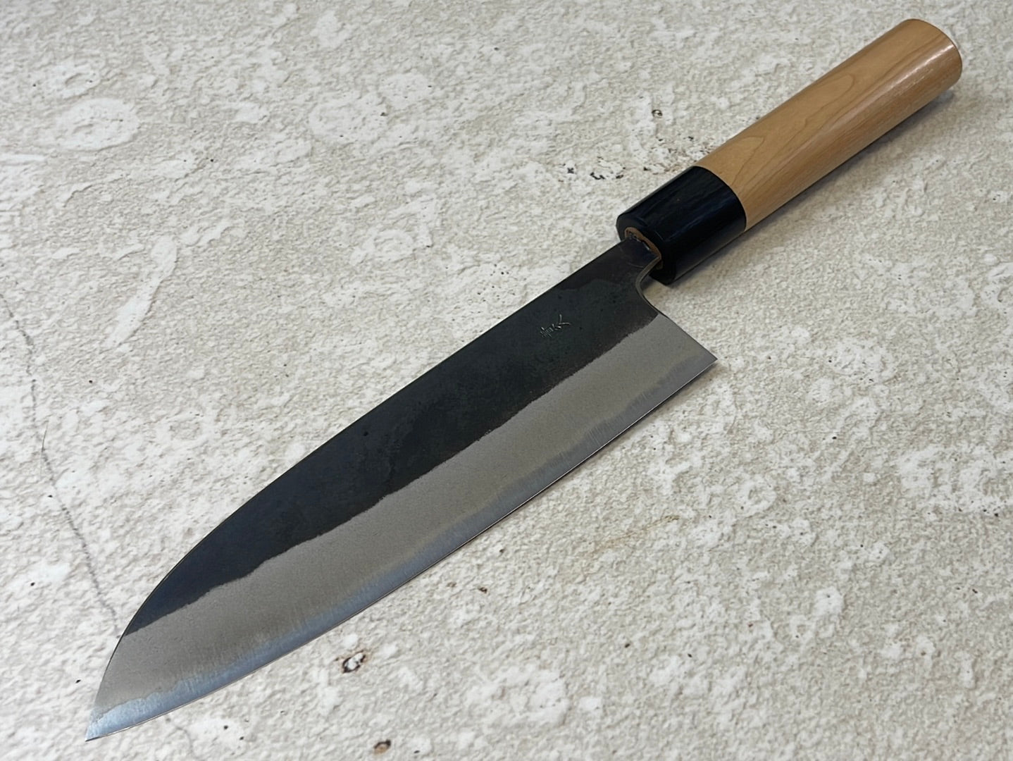 Muneishi Aogami SS Clad Santoku 180 mm  Kurochi Finish Made in Japan