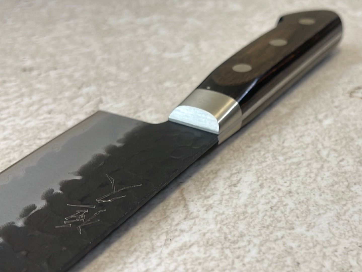 Tsunehisa Aogami Super Kuro Tsutime Gyuto Knife 210mm  Brown Pakka Wood Handle - Made in Japan 🇯🇵