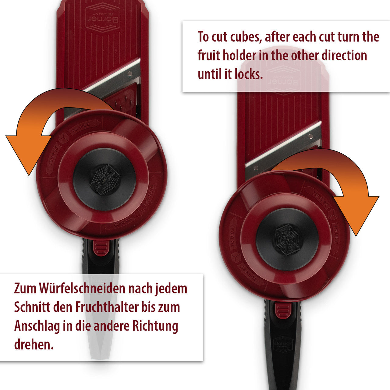 BÖRNER GERMANY Multi Dicer & Julienne Cutter Red