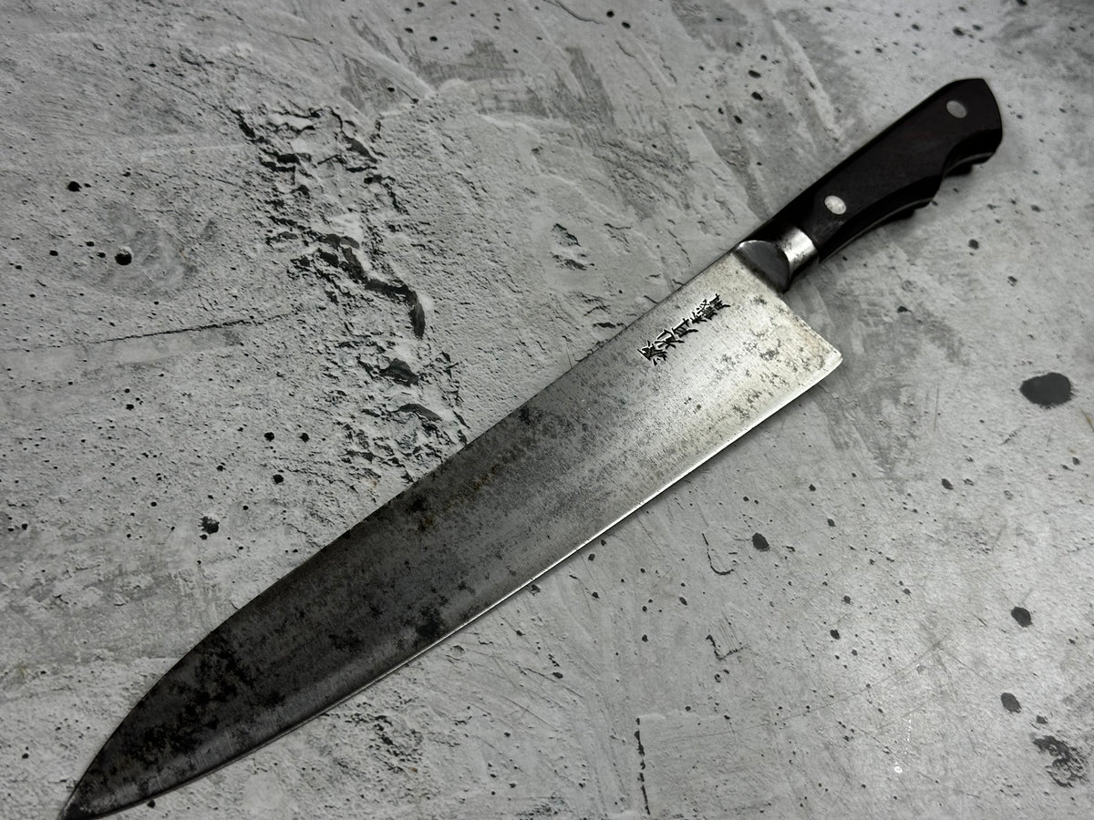 Vintage Minamoto Kougetsu Carbon Steel Gyuto Knife 240mm 2305