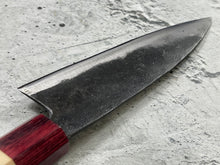 Load image into Gallery viewer, Japanese Gyuto 16cm Knife Carbon Steel Magnolia and Red Pakka Octagon Handle Made In Japan 🇯🇵 1544