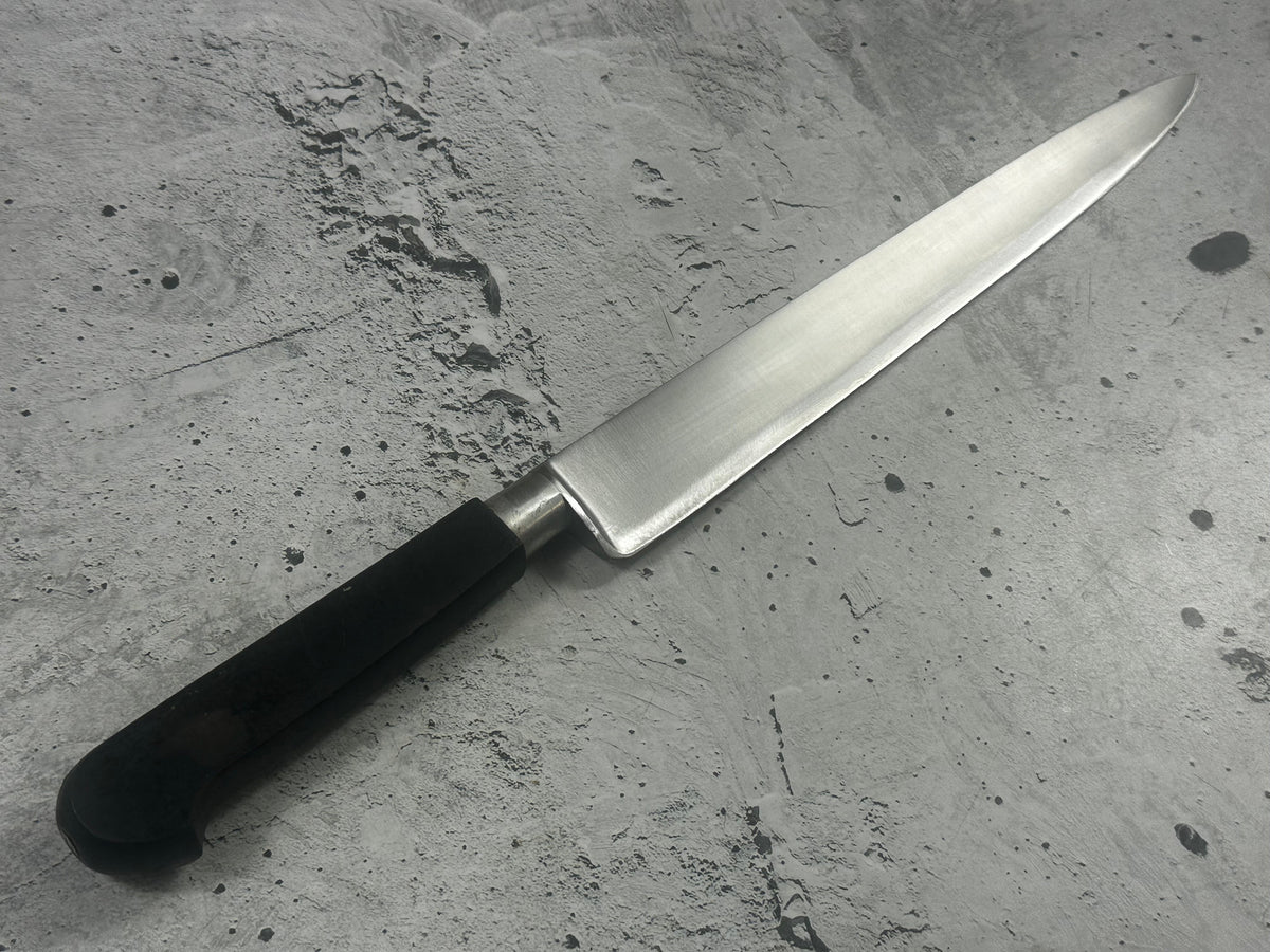 Vintage French Sabatier Nogent Style Slicing  Knife 240mm High Carbon Steel Wood Handle  2272