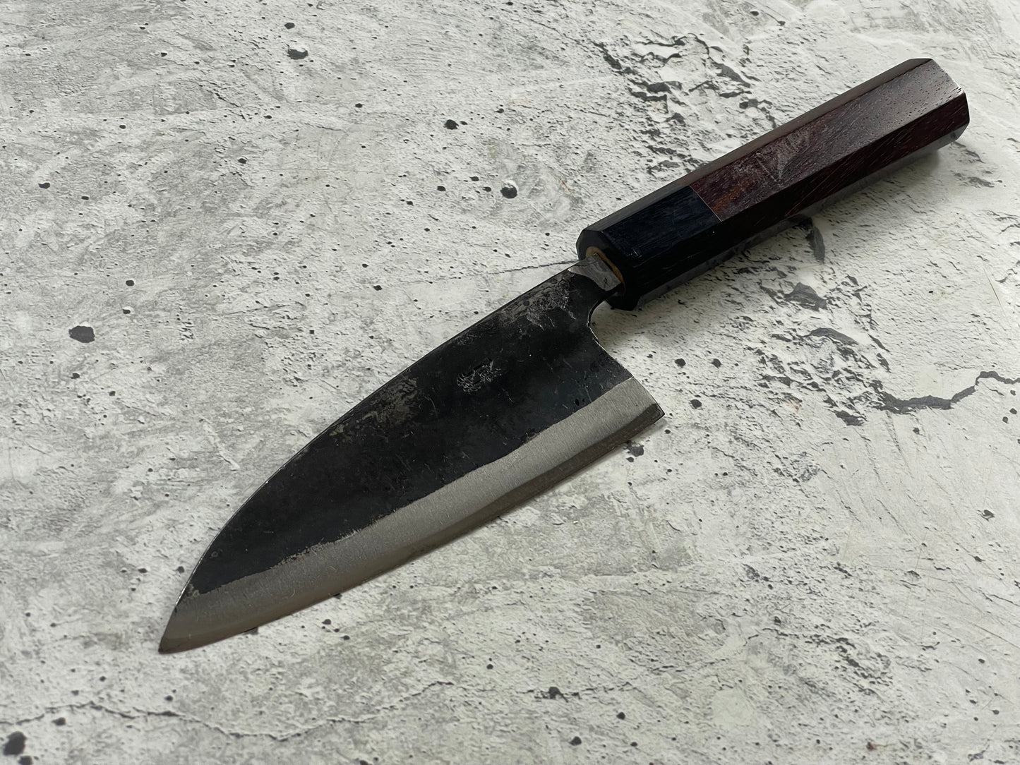 Japanese Deba Knife 12cm Carbon Steel Rosewood Black Octagon Handle Made In Japan 🇯🇵 1553