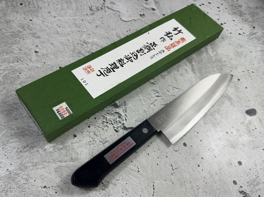 Vintage Takehiro Saku Santoku Knife 170mm Stainless Steel Timber Handle 2270