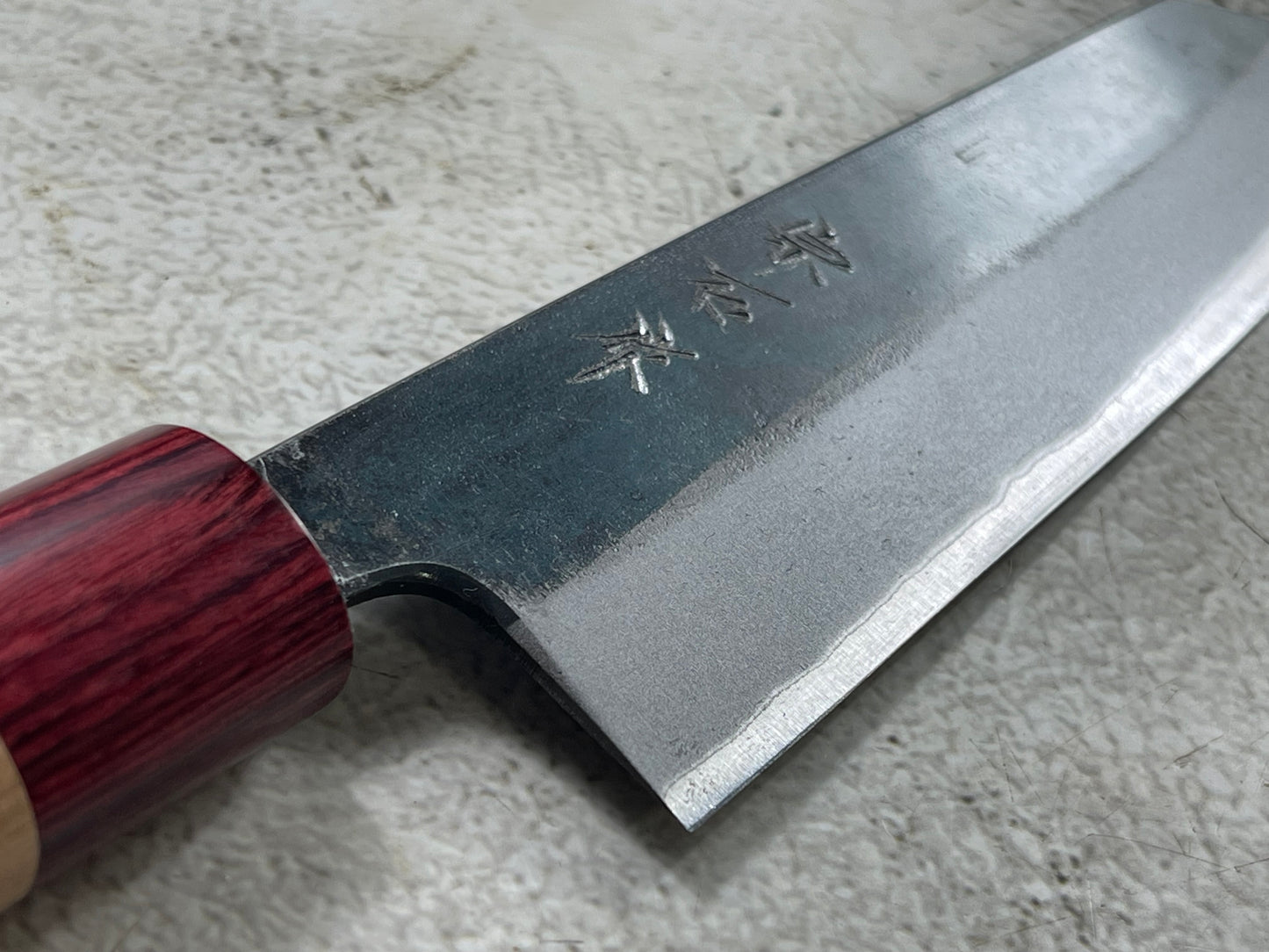 Muneishi Aogami 2 Iron Clad Kiritsuke 180mm Kurouchi Finish