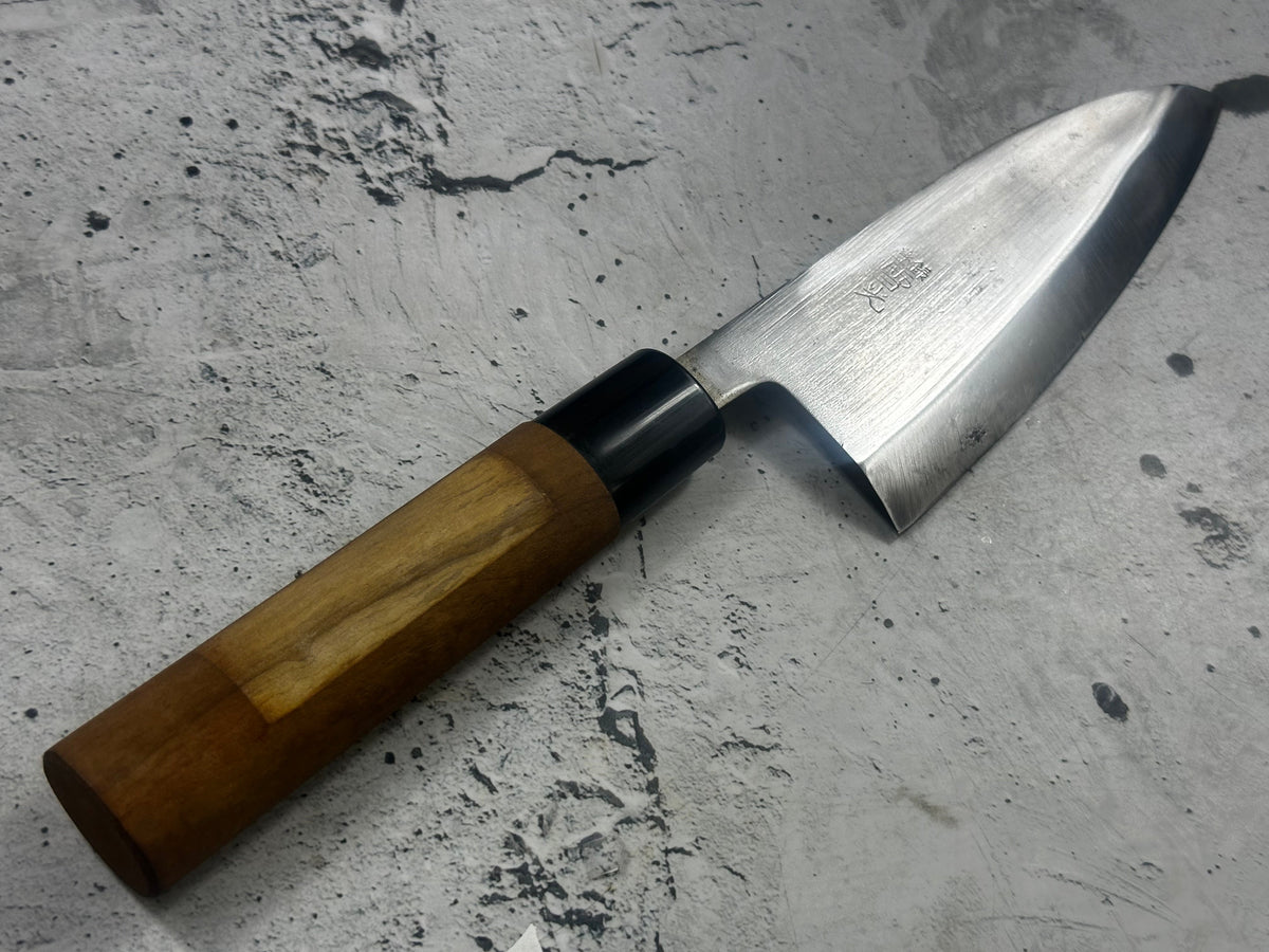 Vintage Kajigen Carbon Steel Deba Knife 150mm 2349
