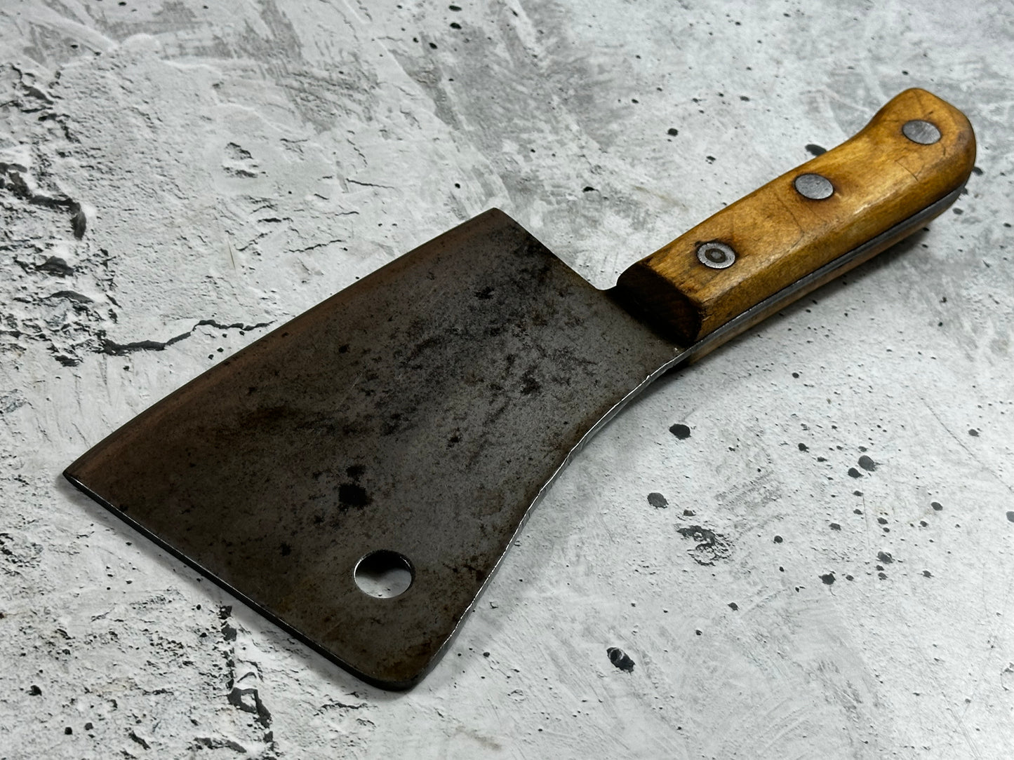 Vintage Bridell Cleaver Knife 155mm  Carbon Steel Blade Made in USA 🇺🇸 1999