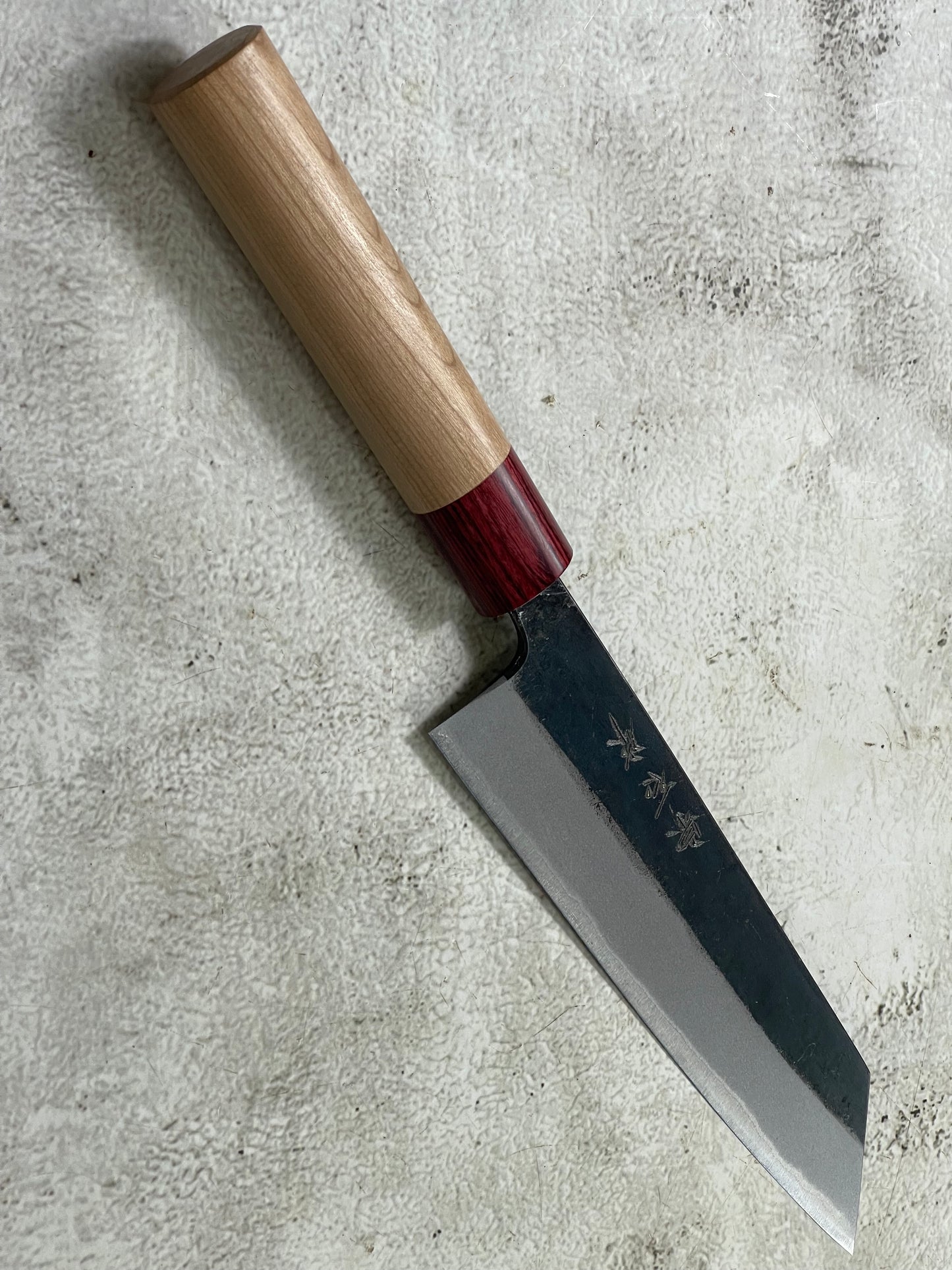 Muneishi Aogami 2 Iron Clad Kiritsuke 180mm Kurouchi Finish