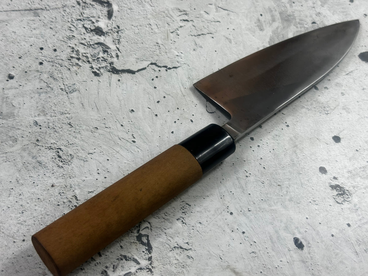 Vintage Kajigen Carbon Steel Deba Knife 150mm 2349